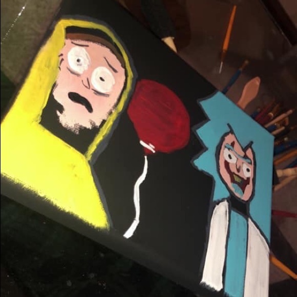 rick and morty paintings i did